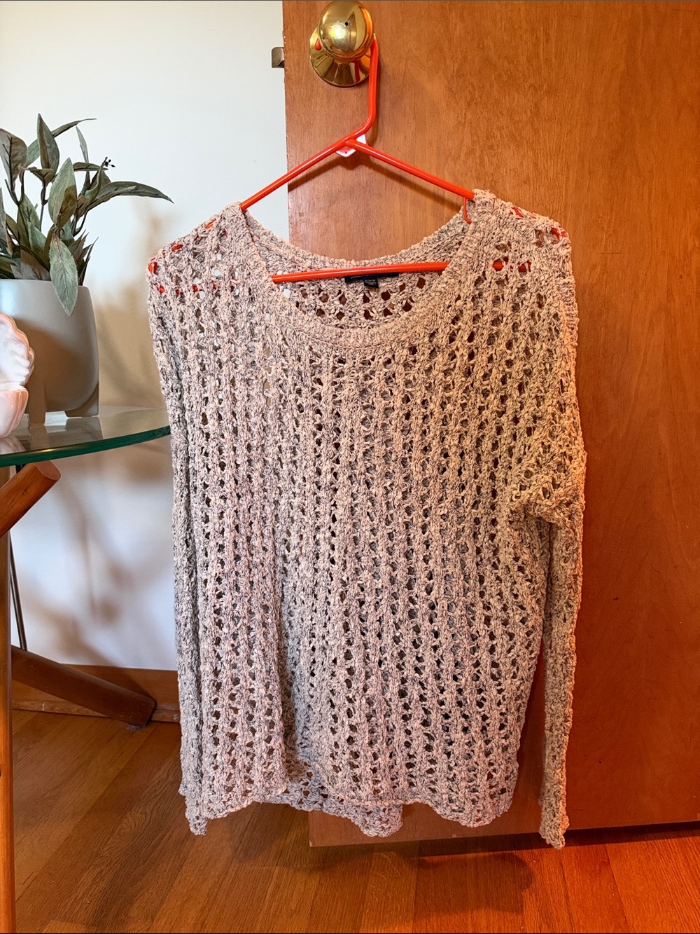 Light Taupe Open-Knit Women's Sweater - Brand: